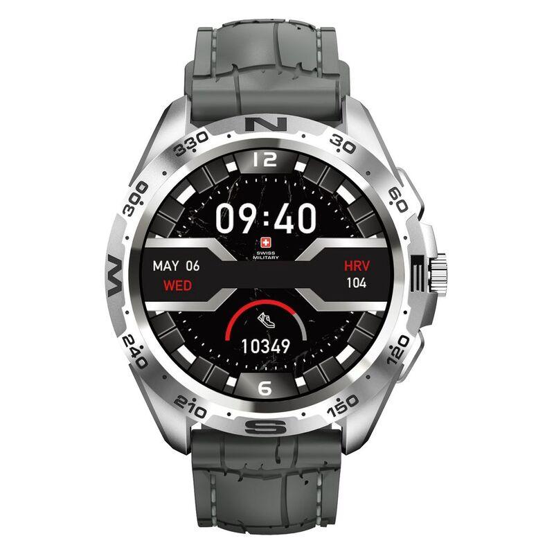 Swiss Military SM-WCH-DOM1-S-GRY Round Smartwatch - Silver Frame/Gray Silicone Strap - фото 10 - id-p115279117