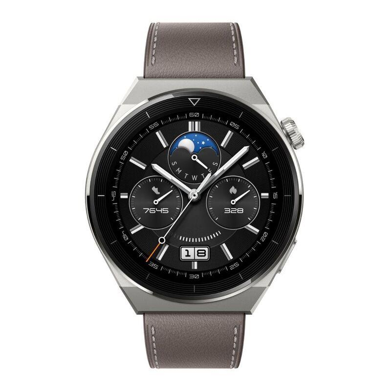 Huawei Watch GT 3 Pro Titanium With Gray Leather Strap - 46mm - фото 2 - id-p115279118