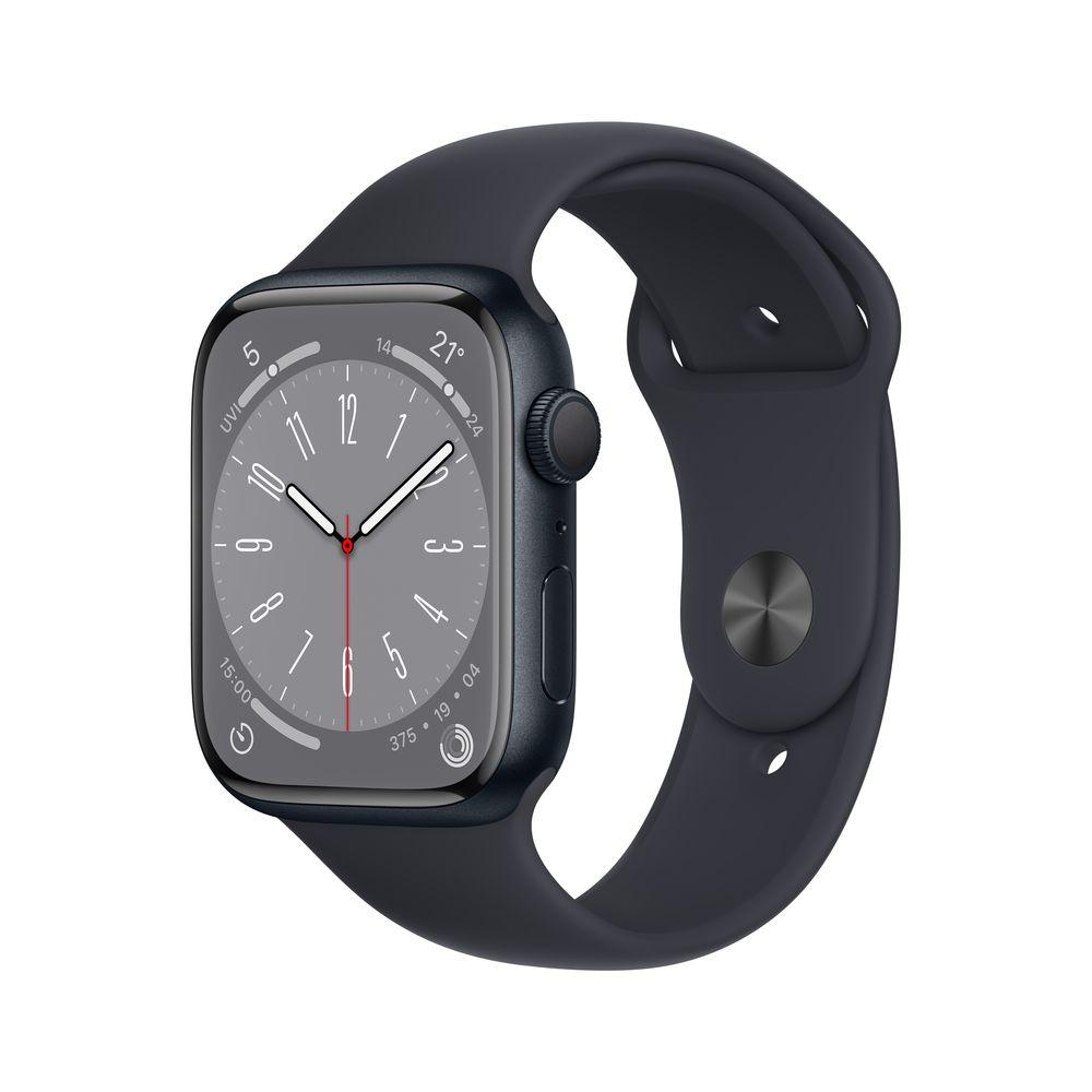 Apple Watch Series 8 GPS 45mm Midnight Aluminum Case with Midnight Sport Band - фото 1 - id-p115279134