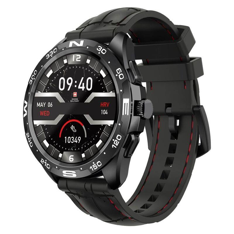 Swiss Military SM-WCH-DOM1-S-BLK Round Smartwatch - Black Frame/Black Silicone Strap - фото 3 - id-p115279149