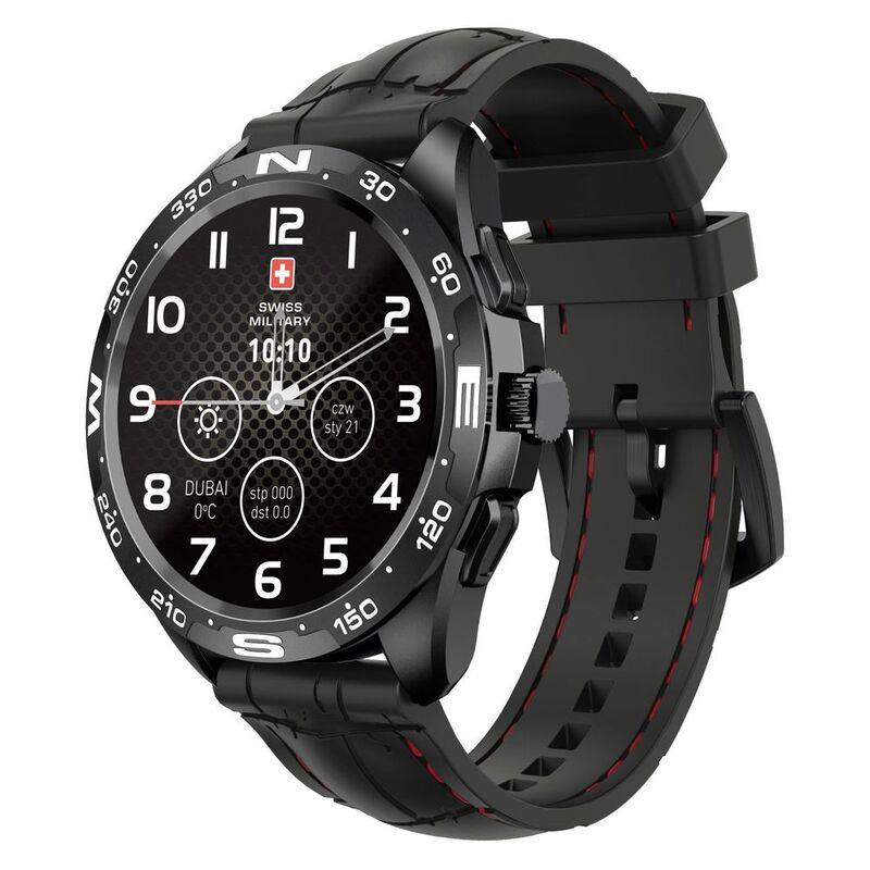 Swiss Military SM-WCH-DOM1-S-BLK Round Smartwatch - Black Frame/Black Silicone Strap - фото 4 - id-p115279149