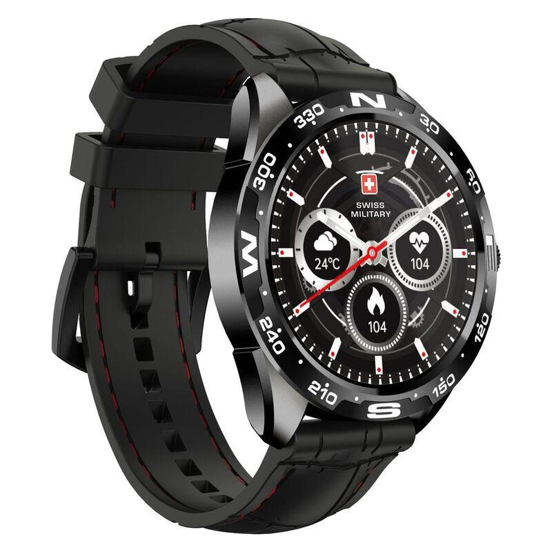 Swiss Military SM-WCH-DOM1-S-BLK Round Smartwatch - Black Frame/Black Silicone Strap - фото 5 - id-p115279149