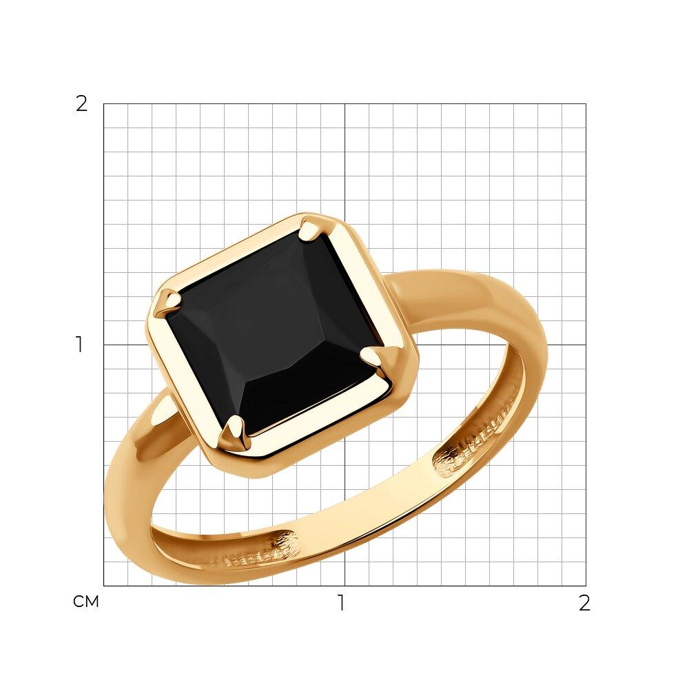 Кольцо из золочёного серебра с ониксом Diamant 93-310-01915-1 позолота - фото 4 - id-p115280390