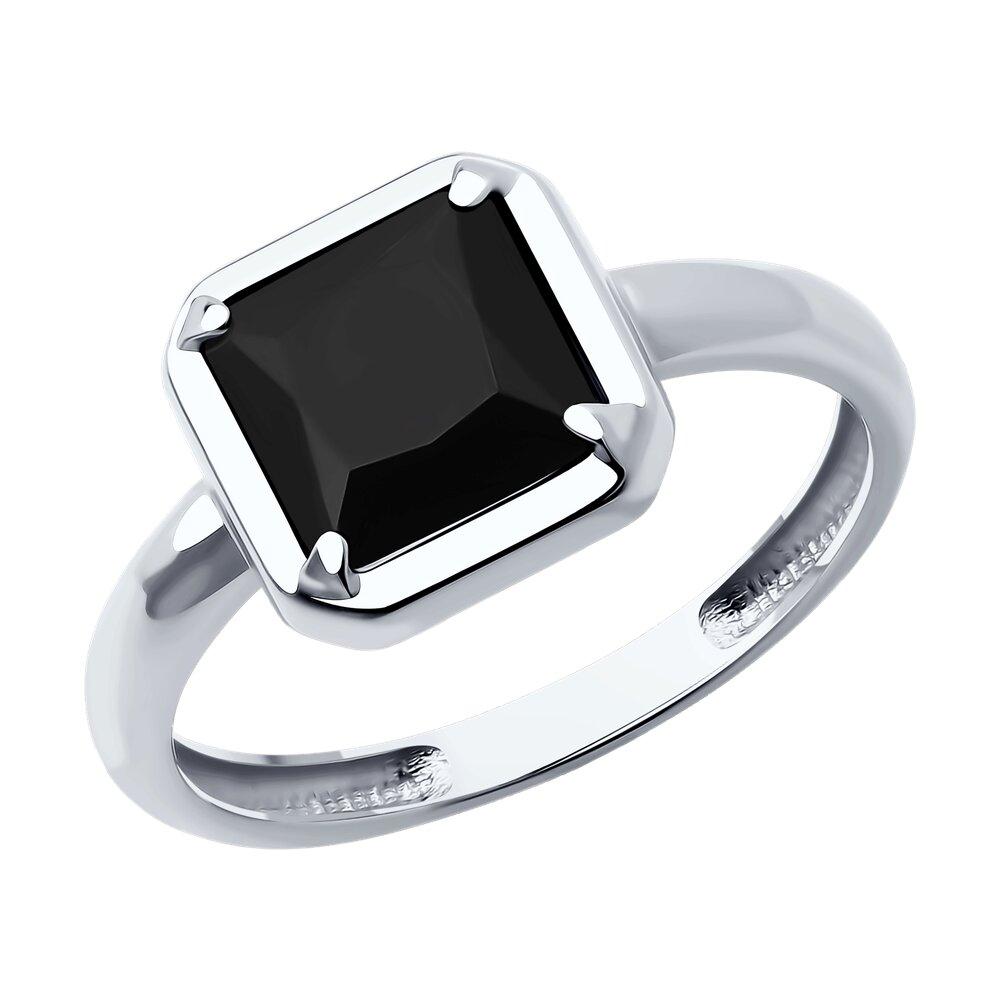 Кольцо из серебра с ониксом Diamant 94-310-01915-1 покрыто родием - фото 1 - id-p115280391