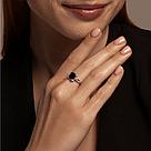 Кольцо из серебра с ониксом Diamant 94-310-01915-1 покрыто  родием, фото 3
