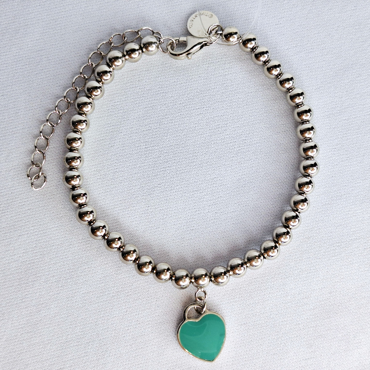 Серьги из серебра с фианитами M461 вставка эмаль вид tiffany, якорное, фото 1