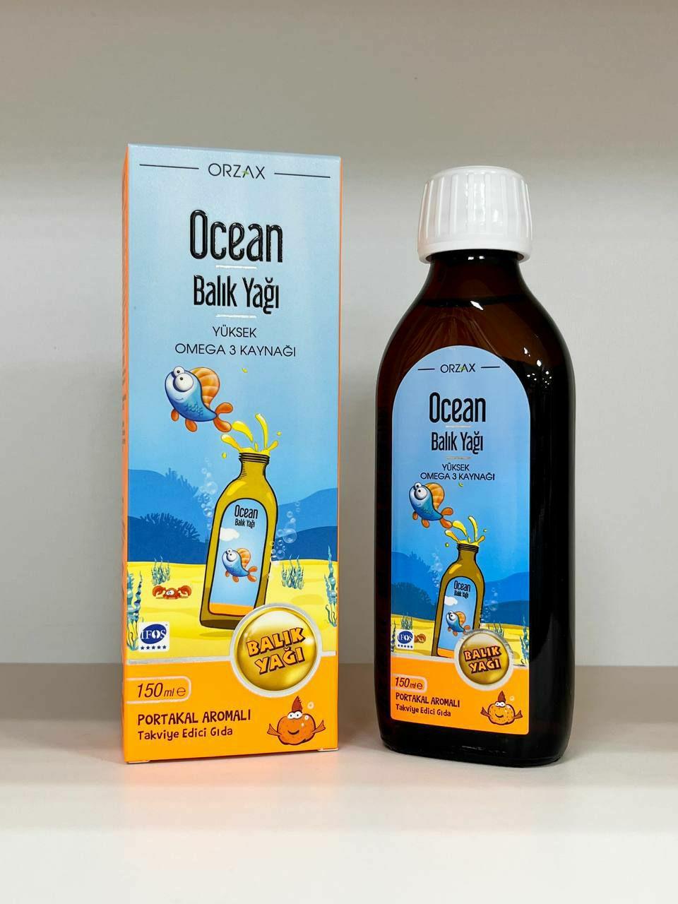 Orzax Ocean Fish Oil Omega 3 сироп со вкусом апельсина - фото 2 - id-p115281831