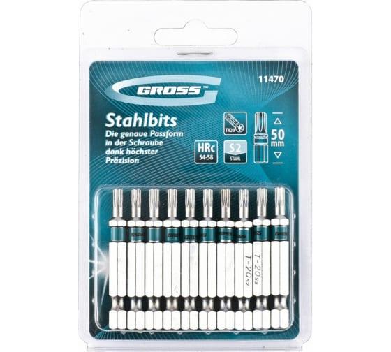 Набор бит TORX 20х50, сталь S2, 10 шт.// Gross
