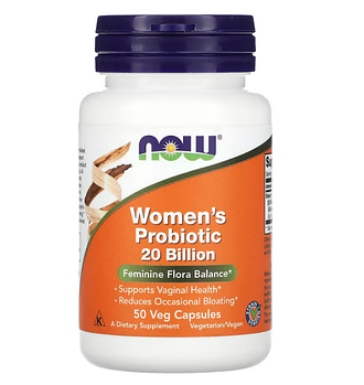 NOW Foods, пробиотик для женщин, 20 млрд КОЕ, 50 растительных капсул