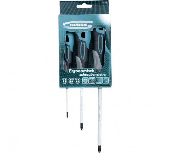 Набор отвёрток, 3 шт., PH, S2, 3к рукоятка// Gross