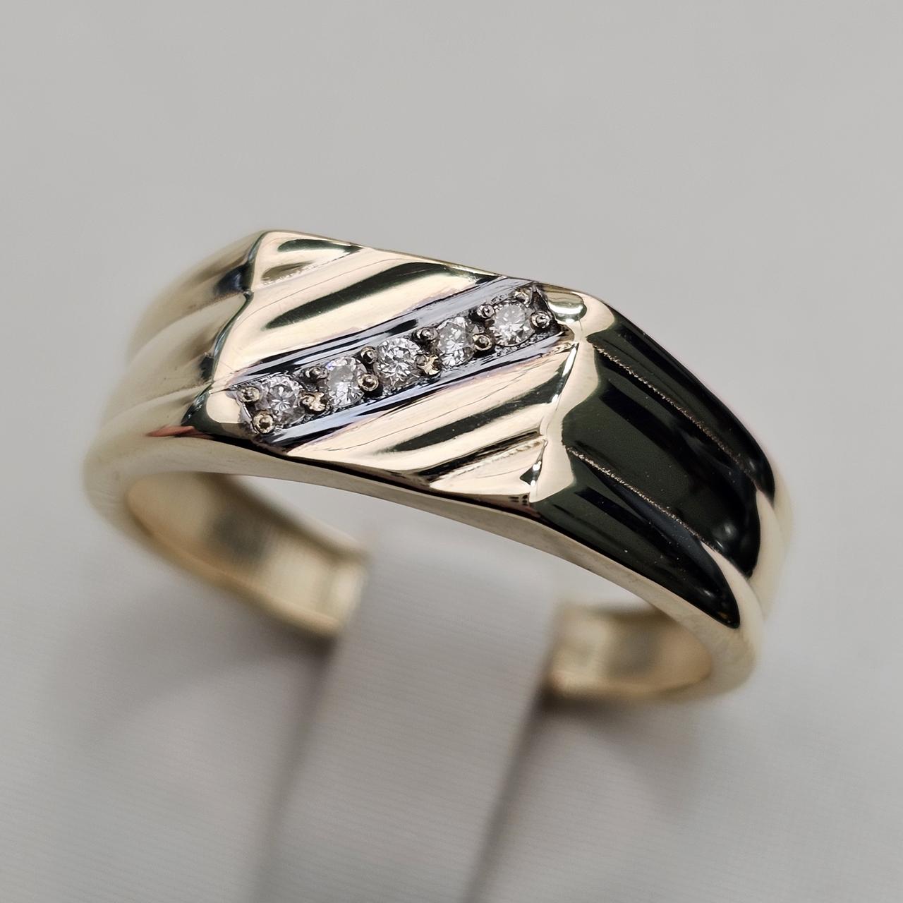 Золотое кольцо с бриллиантами  ж/з 0,073Сt VS2/H VG-Cut, размер 19,5