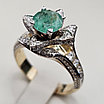Золотое Кольцо 18р Изумруд 1,10Сt, бриллианты 1,21Ct VS1/G VG, фото 8