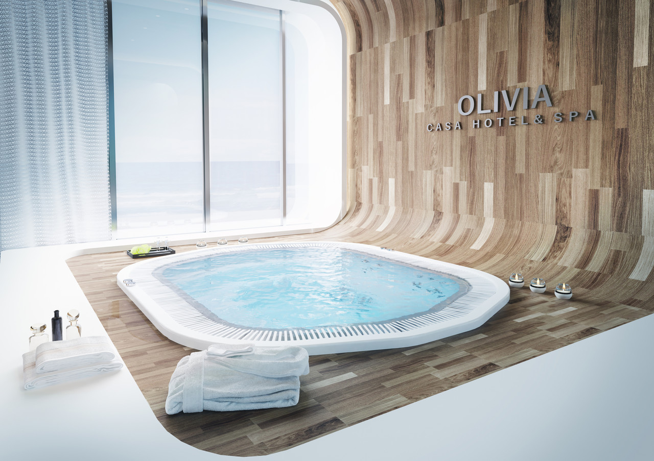 PROSPA Переливной СПА бассейн Olivia Размер 248x299х111 см 32 форсунки с обвязкой - фото 2 - id-p115292002