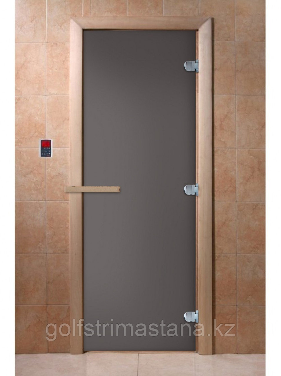 Стеклянная дверь для сауны и бани "Затмение Графит матовый"
