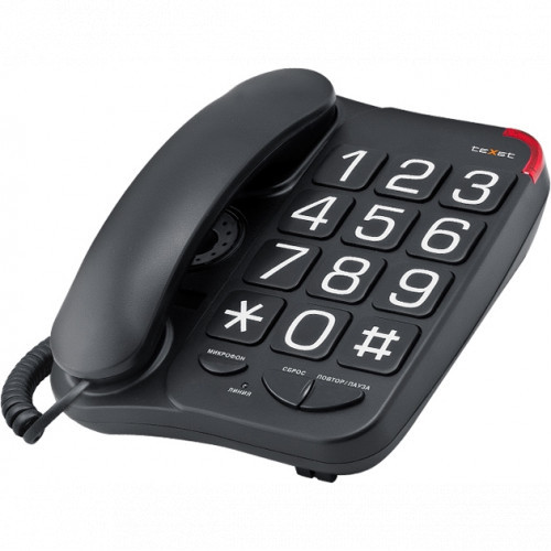 TeXet TX-201 черный аналоговый телефон (TX-201-B) - фото 1 - id-p115296260