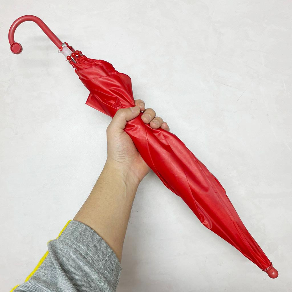 Детский зонт трость однотонный 75 см красный - фото 5 - id-p115300972
