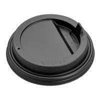 Крышка для стаканов d 90 мм черная с клапаном (упаковка 100 шт)