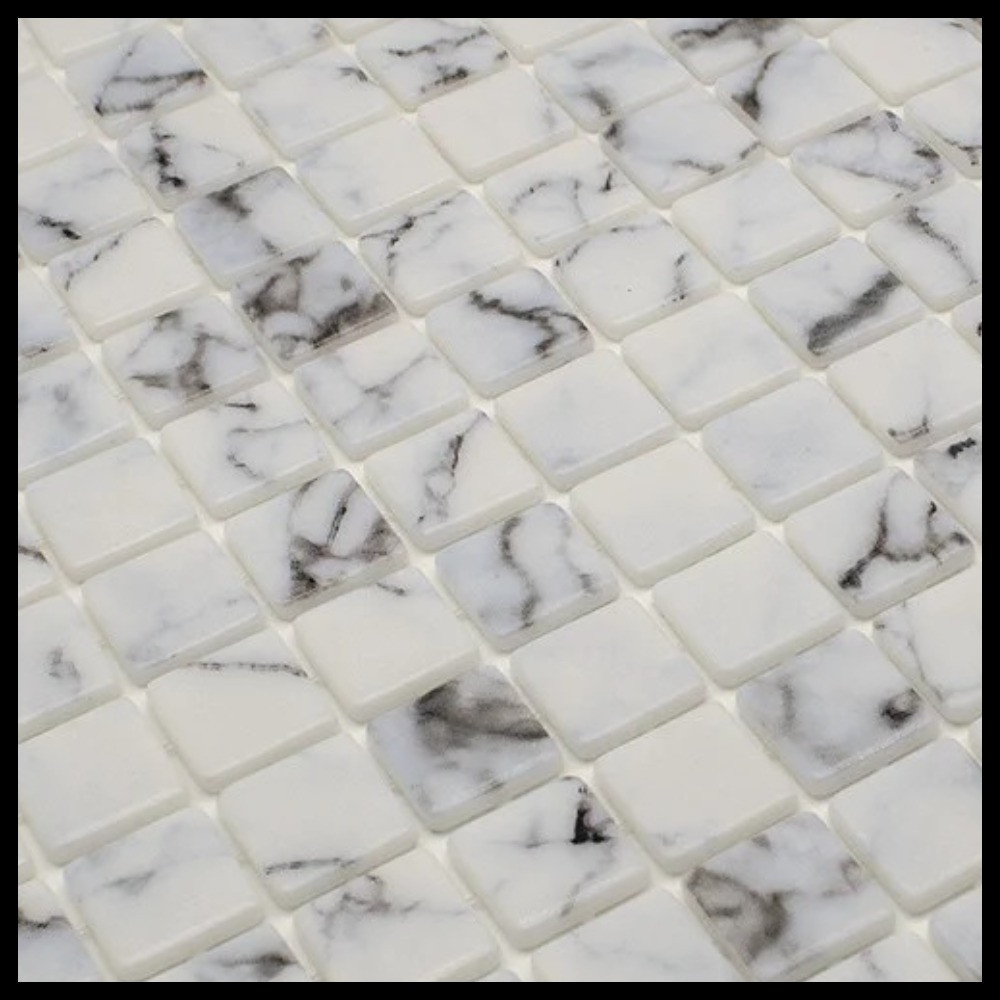 Стеклянная мозаика для бассейна Reviglass Calacatta KA-01 (Karma, цвет - светло-серый)