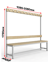 Скамейка для раздевалки c вешалкой односторонняя, фото 2