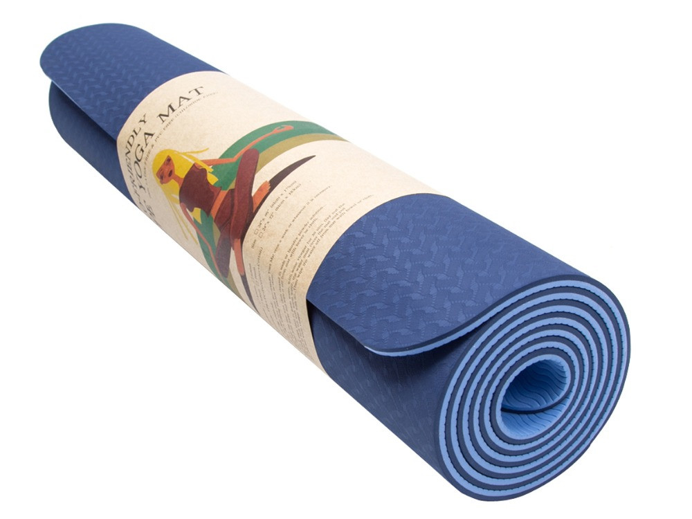 Коврик для йоги и фитнеса синий - фото 2 - id-p115302824