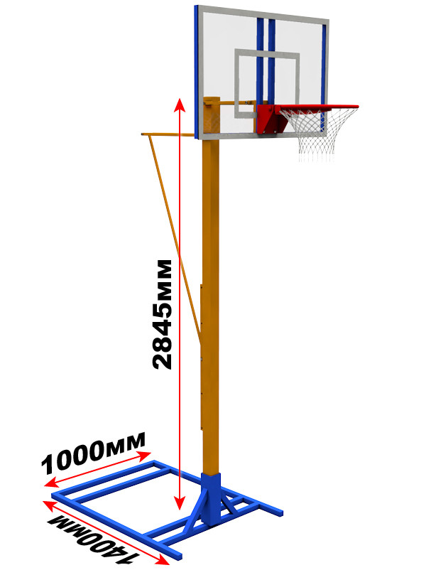 Мобильная баскетбольная разборная стойка с регулировкой высоты - фото 4 - id-p115303118