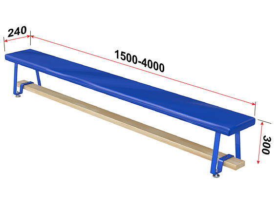 Скамья гимнастическая мягкая, ножки металлические 2,5м, фото 2