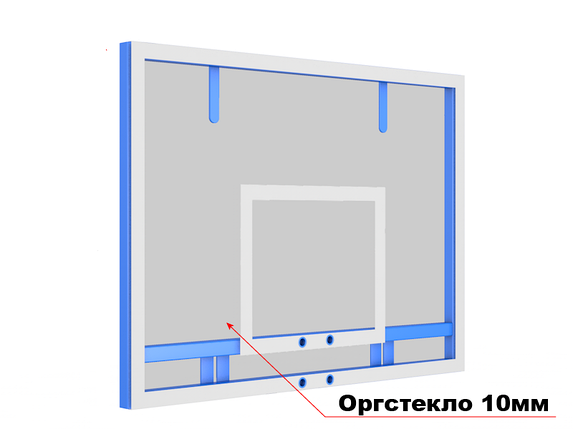 Щит баскетбольный (из оргстекла) 1200мм х 900мм без кольца, фото 2