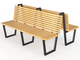 Уличная скамейка со спинкой "Близнецы"