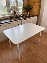 Прямоугольный стол белый  с белыми ножками, фото 2
