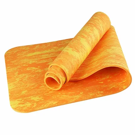 Коврик Гимнастический ТРЕ Yoga Mat камуфляжный 183х61х6мм Оранжевый, фото 3