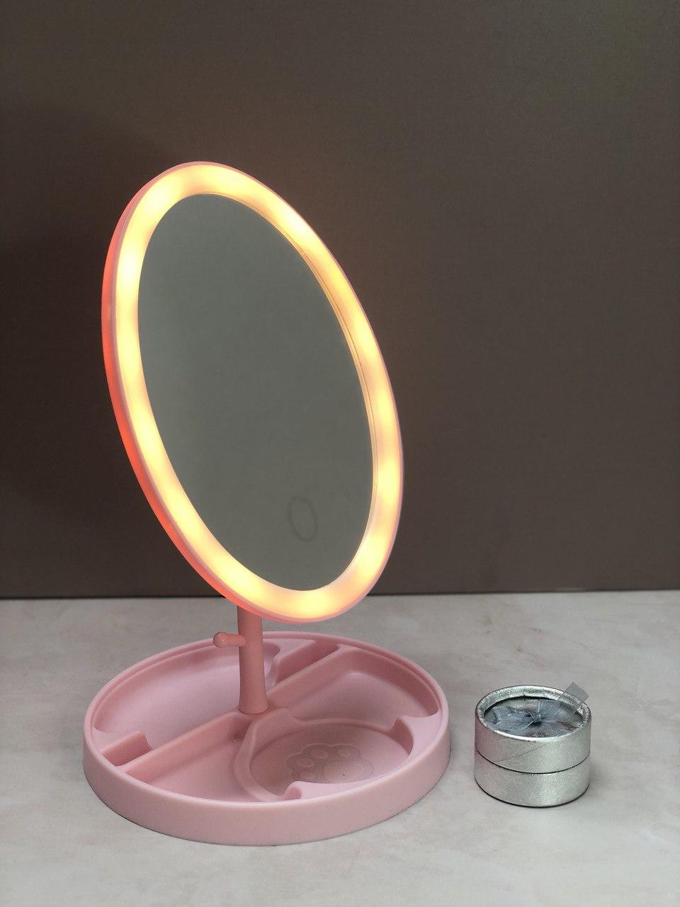 Зеркало с подсветкой для макияжа розовое - фото 5 - id-p115304503
