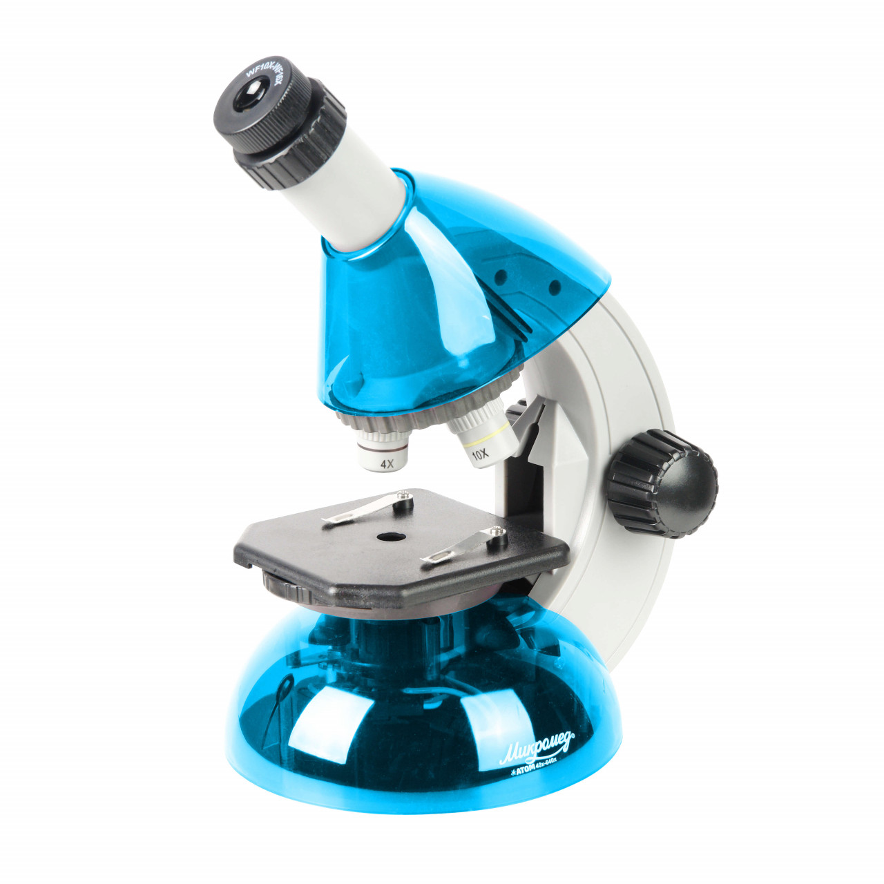 Микроскоп Микромед Атом 40x-640x (лазурь) - фото 1 - id-p115307402