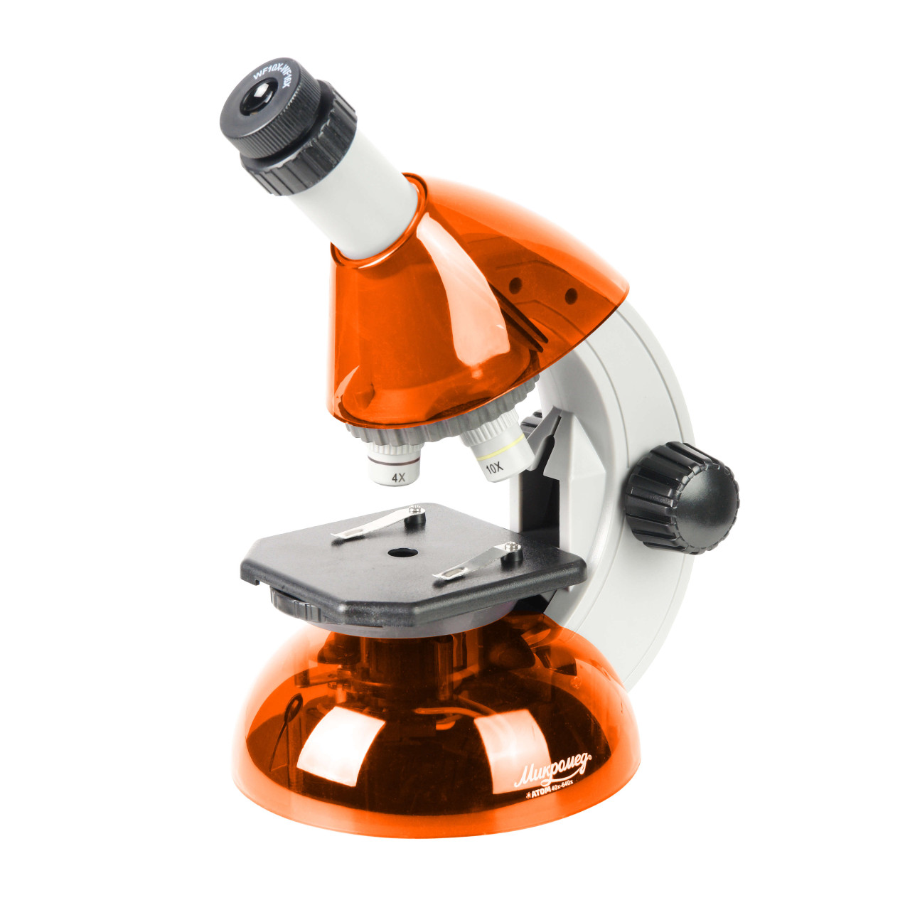 Микроскоп Микромед Атом 40x-640x (апельсин) - фото 1 - id-p115307403
