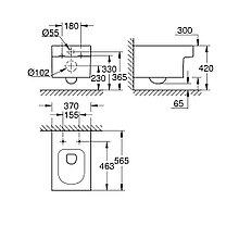 3924400H Подвесной унитаз GROHE Cube Ceramic, безободковый, фото 3