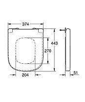 39206000 Унитаз Подвесной Безободковый Grohe Euro Ceramic(Короткий) с сиденьем, фото 3