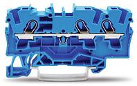 3-проводная проходная клеммная колодка; 4 мм²; синий; WAGO 2004-1304