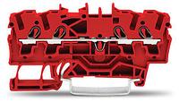 4-проводная сквозная клеммная колодка; 2,5 мм²; Вставной зажим CAGE CLAMP®; красный; WAGO 2002-1403