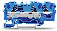 3-проводная проходная клемма; 6 мм²; Вставной CAGE CLAMP®; 6,00 мм²; синий; WAGO 2006-1304