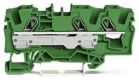 2-проводная проходная клемма; 6 мм²; Вставной CAGE CLAMP®; 6,00 мм²; зеленый; WAGO 2006-1301/000-001