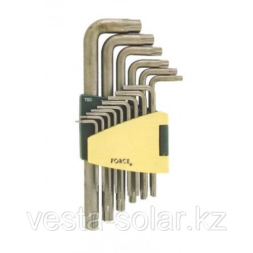 Набор TORX Г-обр. 15 пр. (Т6-Т60) 5151LT удлиненных с дыркой FORCE - фото 1 - id-p115312948