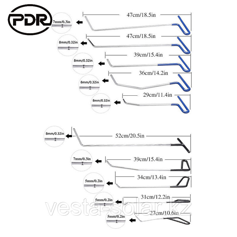 Супер PDR автомобильный комплект для ремонта кузова - фото 3 - id-p115313408