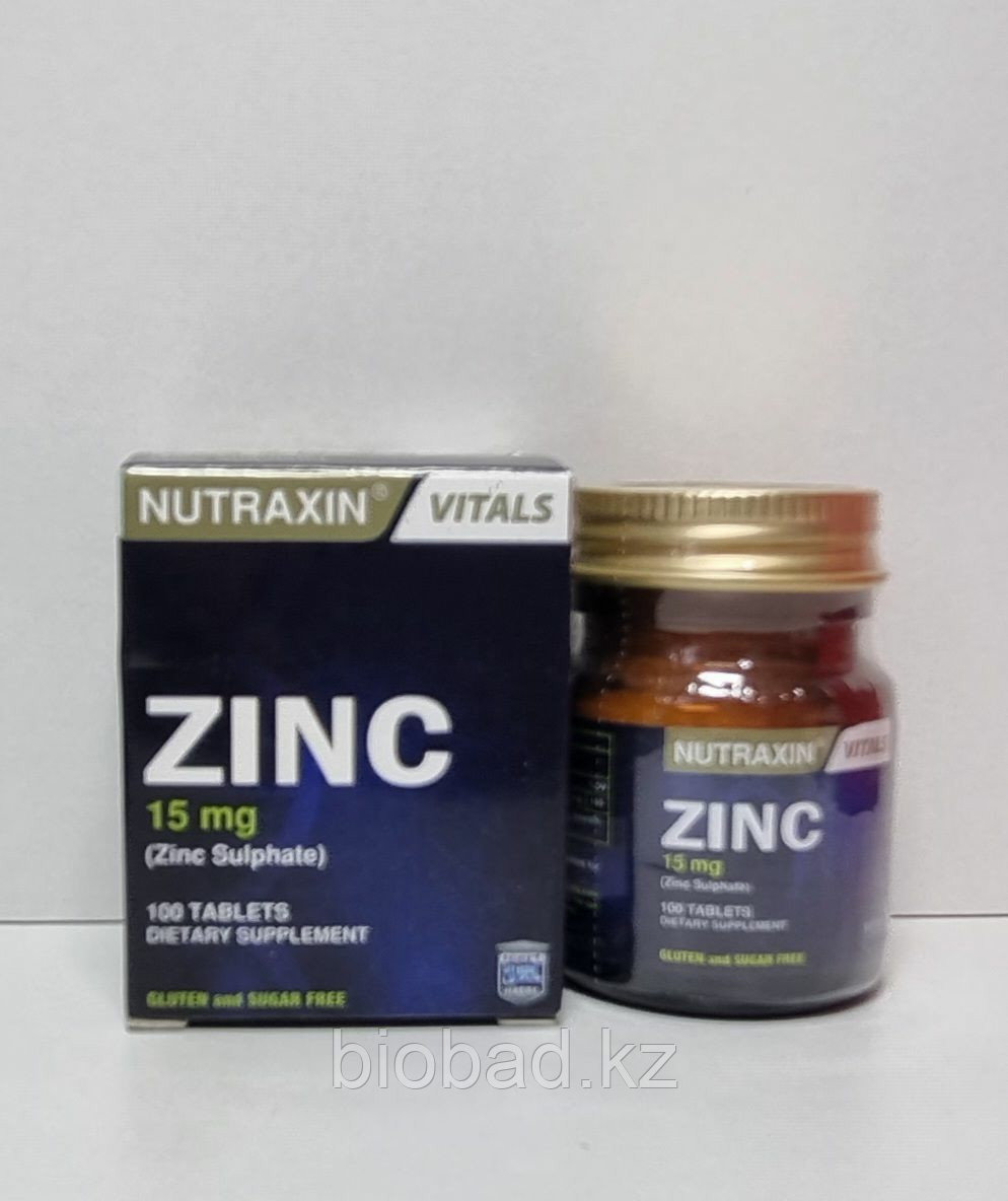 NUTRAXIN Цинк (Zinc Sulphate ) 15 мг 100 таблеток - фото 1 - id-p115314779