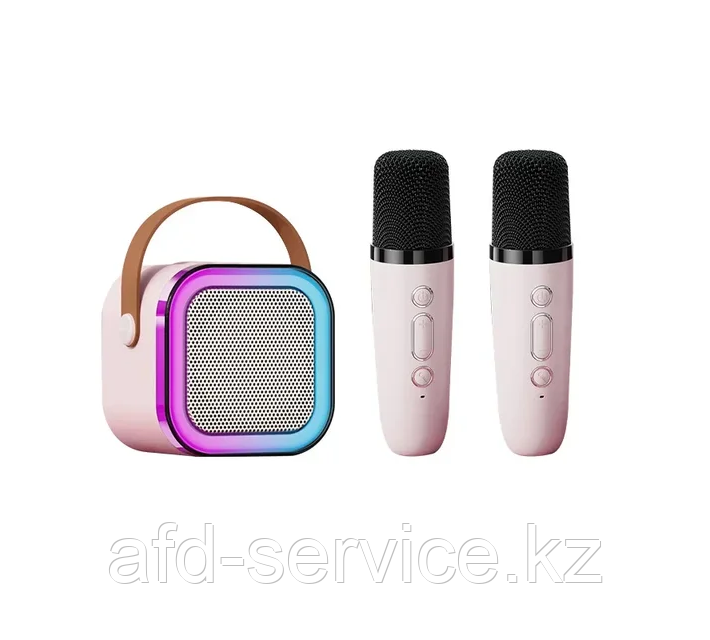 Караоке колонка с двумя микрофонами с RGB-K12