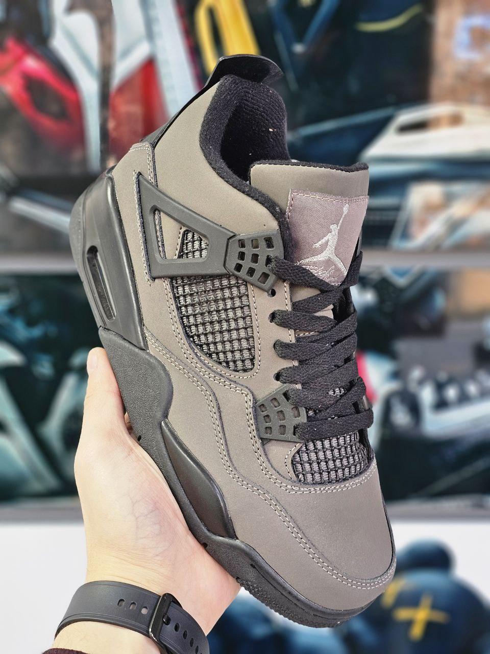 E Кроссовки Air Jordan 4 retro темно серые - фото 5 - id-p115315980