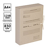 Короб архивный с завязками OfficeSpace, разборный, 80мм, клапан из переплетного картона, до 800л, фото 3
