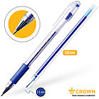 Ручка гелевая Crown "Hi-Jell Grip" синяя, 0,5мм, грип, фото 9