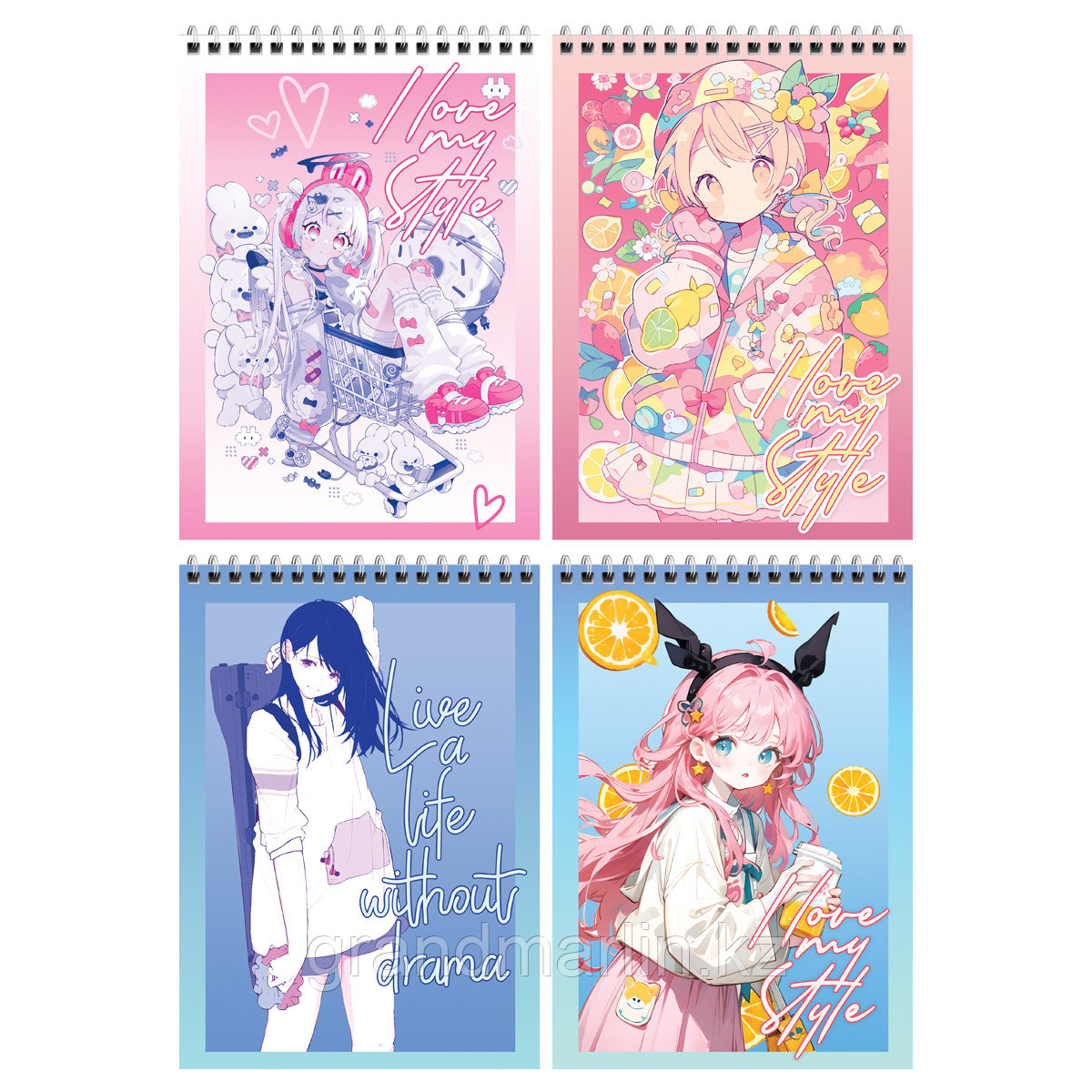 Блокнот А5 80л. на гребне BG "Стиль. Аниме", твердая подложка, фото 1