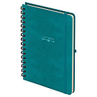 Записная книжка А5 96л., кожзам, на гребне, Greenwich Line "Just start. Cyan", твердая обложка, тисн, фото 2