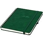 Записная книжка А5 96л., кожзам, на гребне, Greenwich Line "Just start. Green", твердая обложка, тис, фото 3