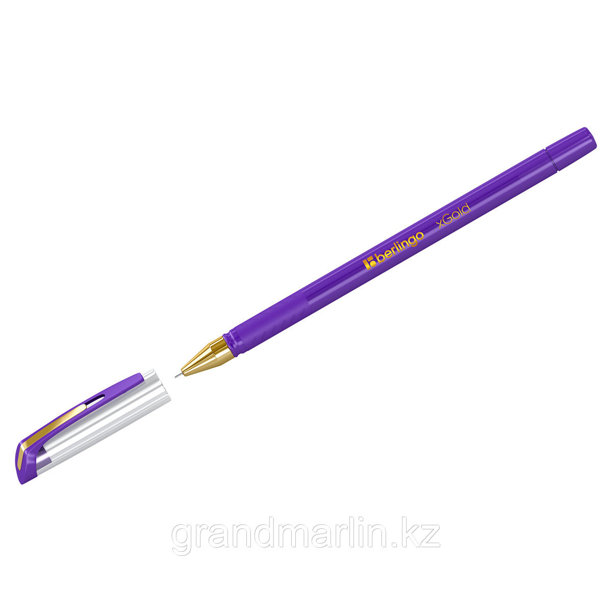 Ручка шариковая Berlingo "xGold" фиолетовая, 0,7мм, игольчатый стержень, грип - фото 1 - id-p107465220